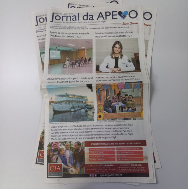 Jornal da Apevo: edição de agosto está disponível